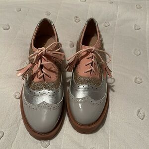 NEW Oxford Brogues Chunky Block Heel Shoes by TINSTREE -- Women's Size 8